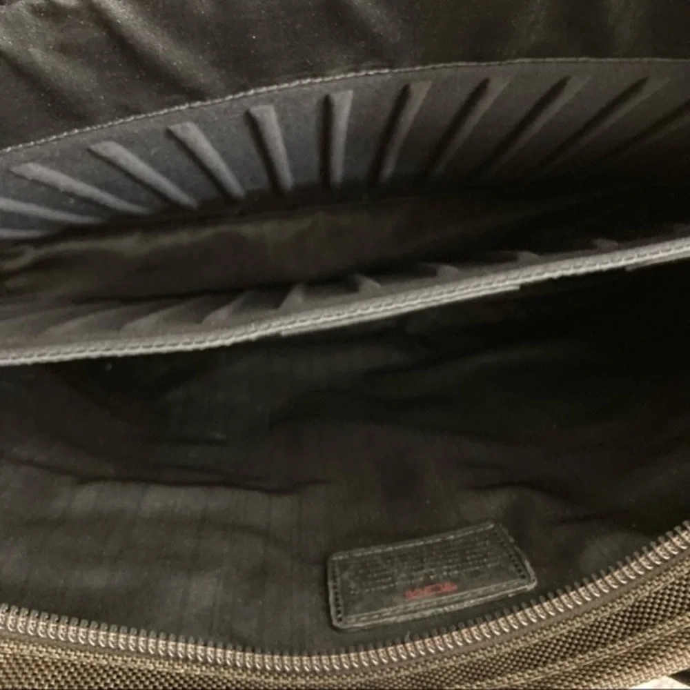 Tumi brown nylon leather combo briefcase laptop bag